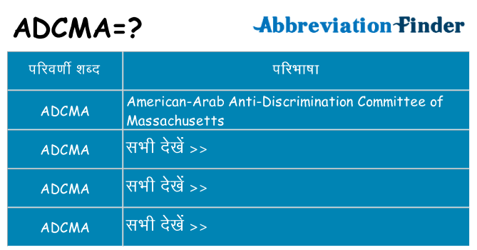 adcma का क्या अर्थ है