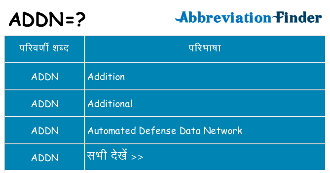 addn का क्या अर्थ है