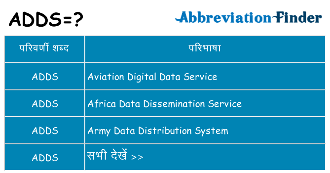 adds का क्या अर्थ है