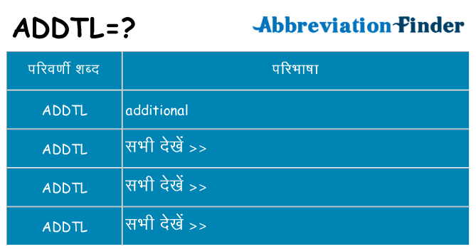 addtl का क्या अर्थ है