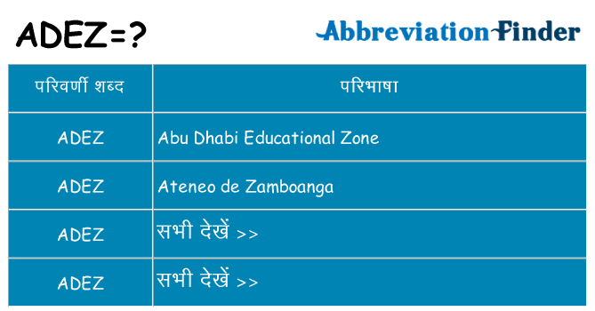 adez का क्या अर्थ है