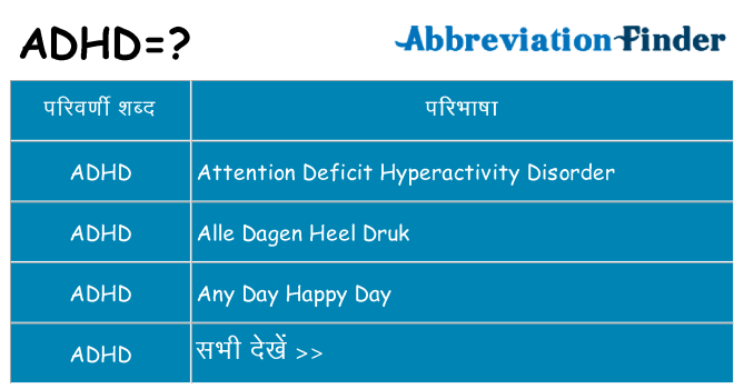 adhd का क्या अर्थ है