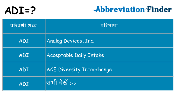 adi का क्या अर्थ है