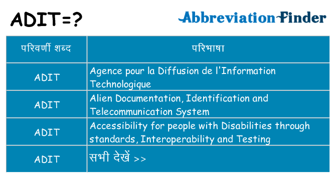 adit का क्या अर्थ है