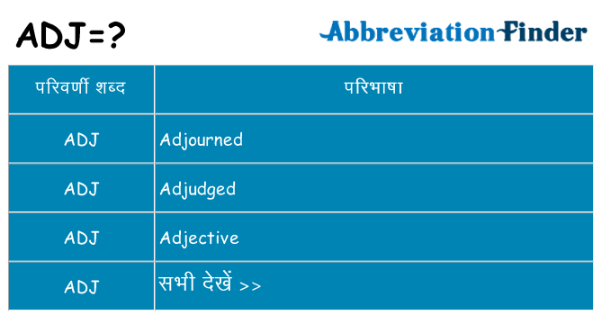 adj का क्या अर्थ है