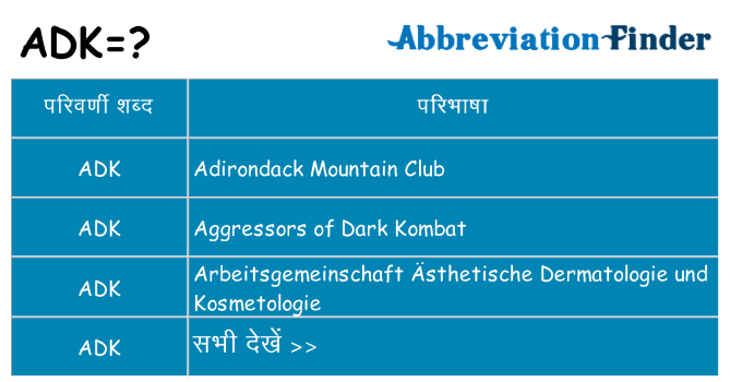 adk का क्या अर्थ है