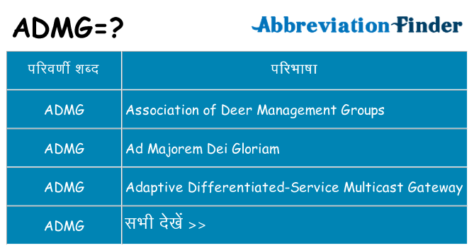 admg का क्या अर्थ है