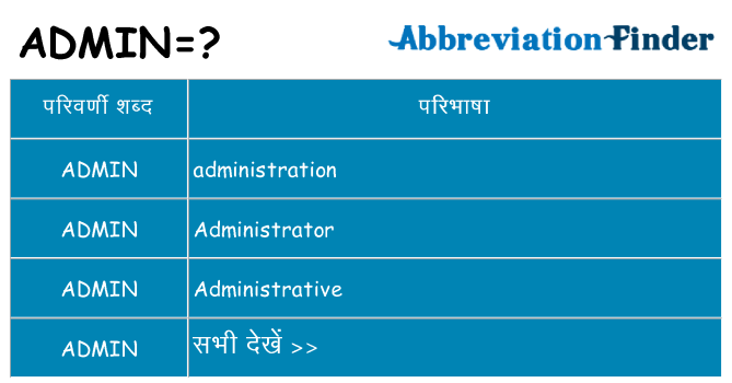 admin का क्या अर्थ है
