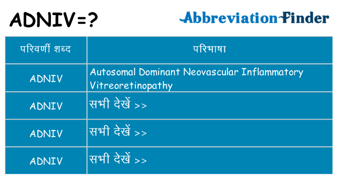 adniv का क्या अर्थ है