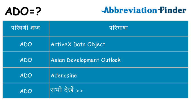 ado का क्या अर्थ है