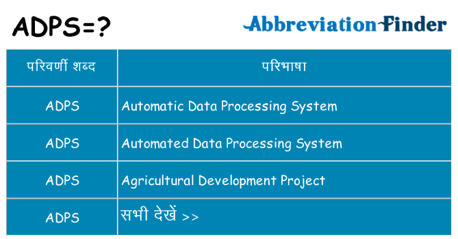 adps का क्या अर्थ है