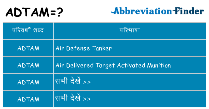 adtam का क्या अर्थ है