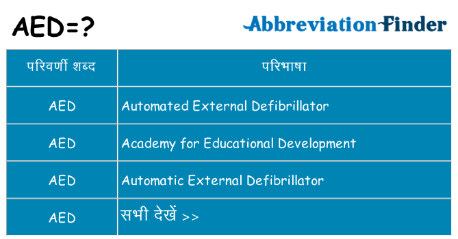 aed का क्या अर्थ है