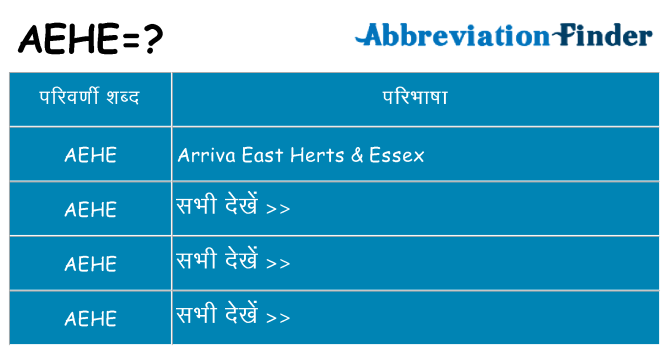 aehe का क्या अर्थ है