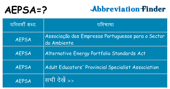 aepsa का क्या अर्थ है