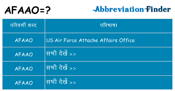 afaao का क्या अर्थ है