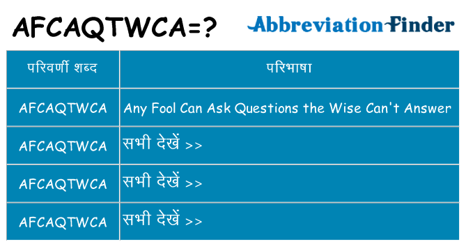 afcaqtwca का क्या अर्थ है