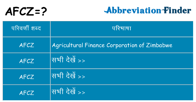 afcz का क्या अर्थ है