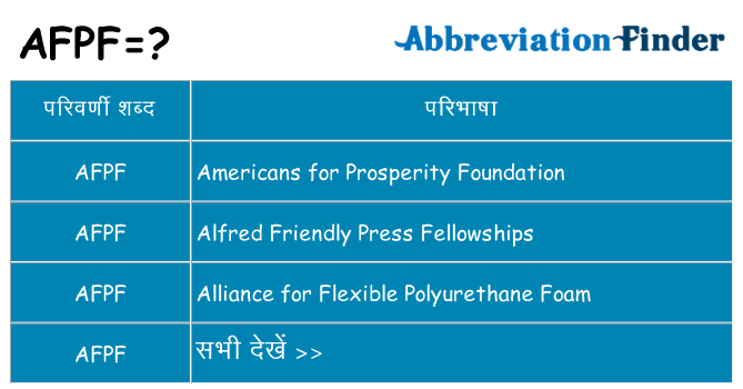 afpf का क्या अर्थ है