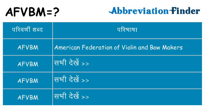 afvbm का क्या अर्थ है