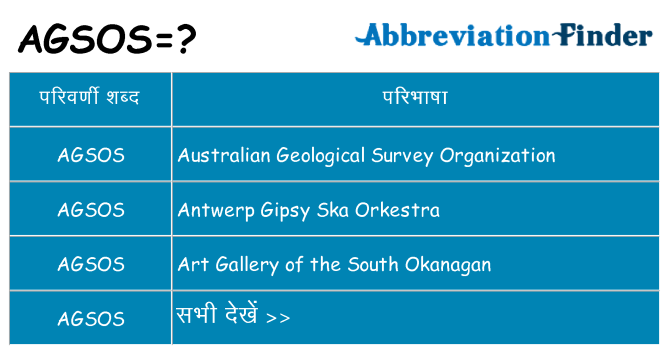 agsos का क्या अर्थ है
