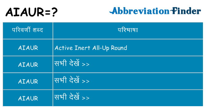 aiaur का क्या अर्थ है