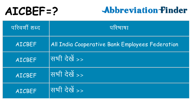 aicbef का क्या अर्थ है