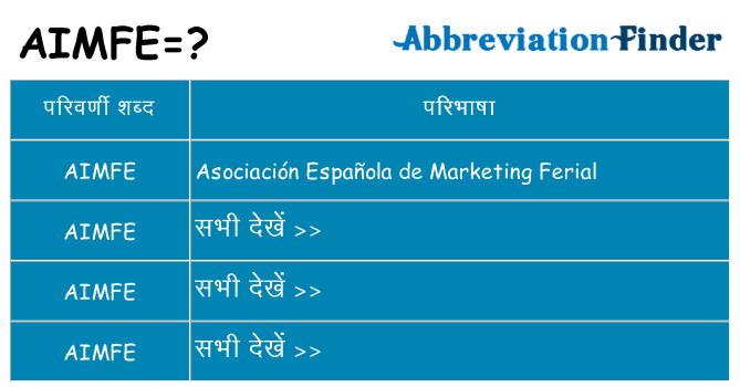 aimfe का क्या अर्थ है