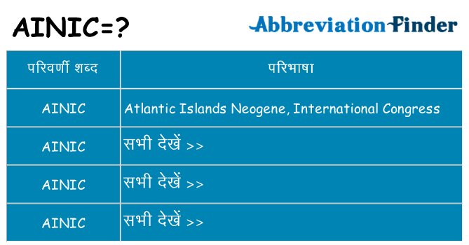 ainic का क्या अर्थ है