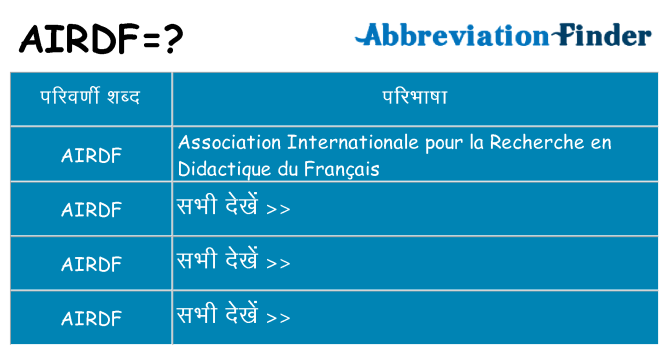 airdf का क्या अर्थ है