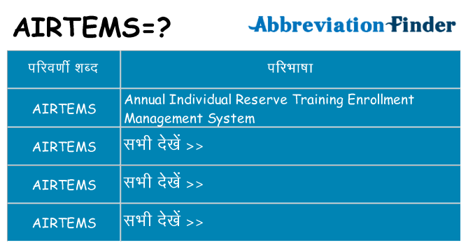 airtems का क्या अर्थ है