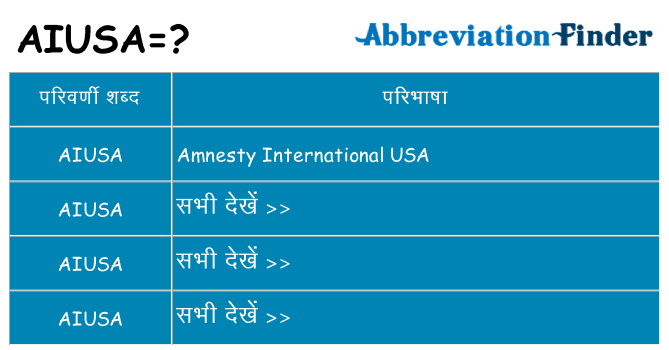 aiusa का क्या अर्थ है