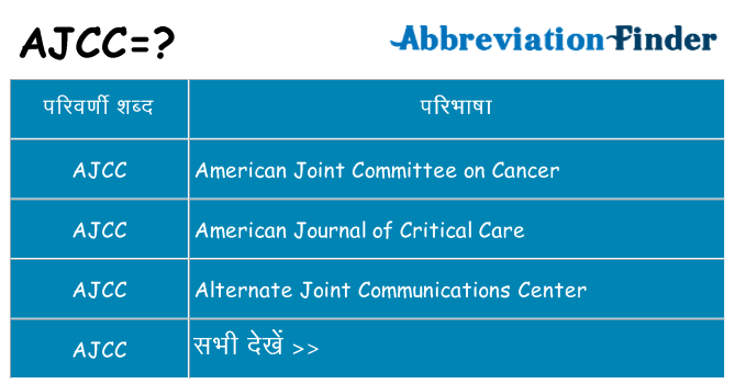 ajcc का क्या अर्थ है