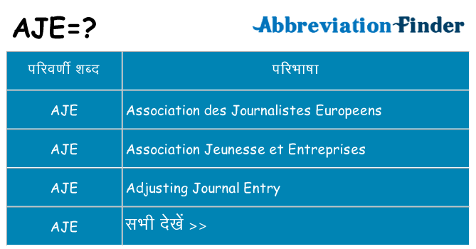 aje का क्या अर्थ है