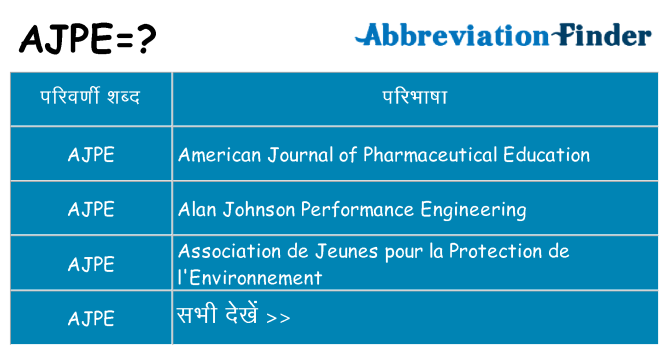 ajpe का क्या अर्थ है