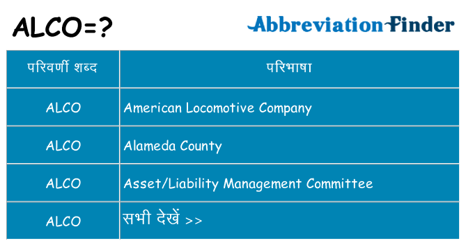 alco का क्या अर्थ है