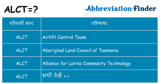 alct का क्या अर्थ है