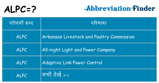 alpc का क्या अर्थ है