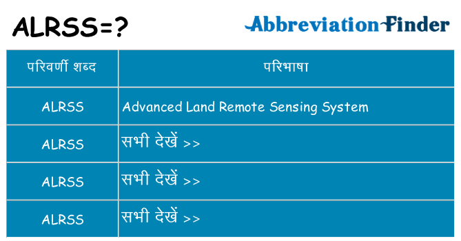 alrss का क्या अर्थ है