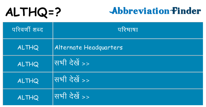 althq का क्या अर्थ है