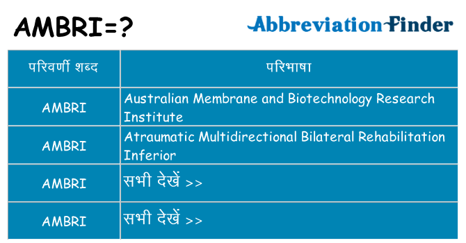ambri का क्या अर्थ है