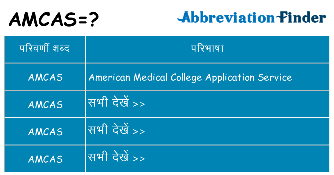 amcas का क्या अर्थ है