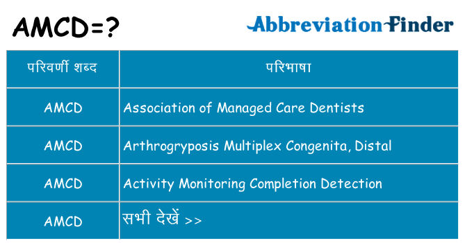 amcd का क्या अर्थ है