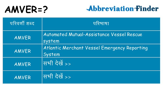 amver का क्या अर्थ है
