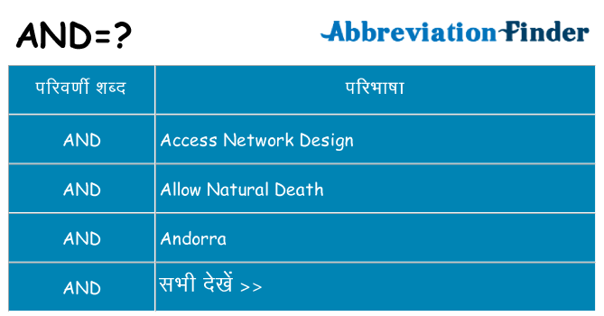 and का क्या अर्थ है
