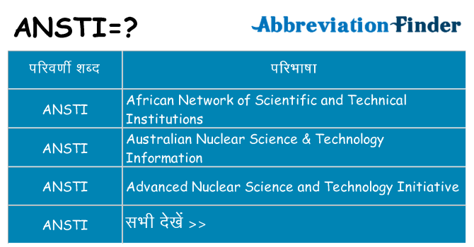 ansti का क्या अर्थ है