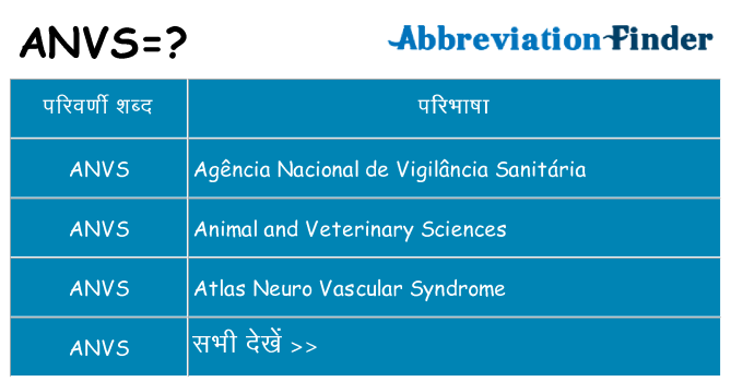 anvs का क्या अर्थ है