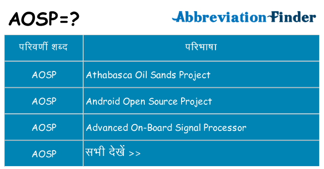 aosp का क्या अर्थ है