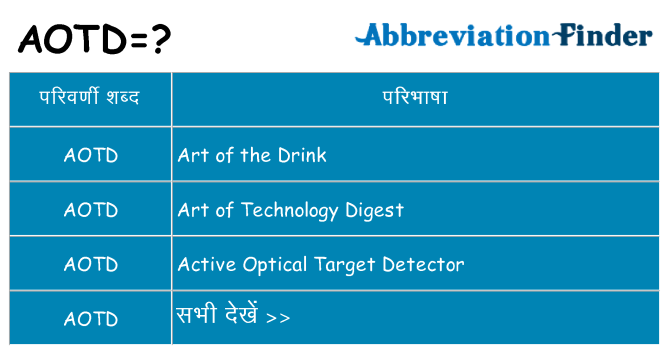 aotd का क्या अर्थ है