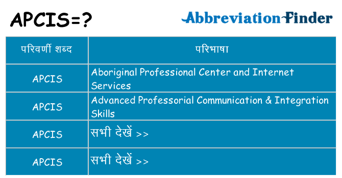 apcis का क्या अर्थ है
